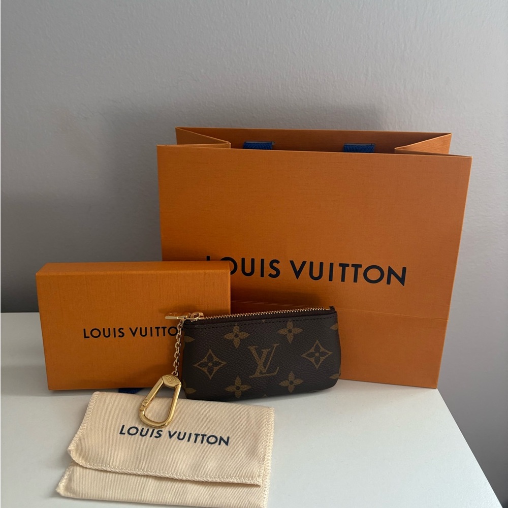 Louis Vuitton Black and Brown Monogram Key Pouch
